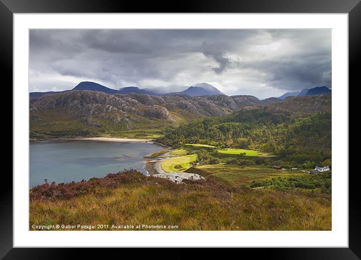 View of the Gruinard bay Framed Mounted Print by Gabor Pozsgai