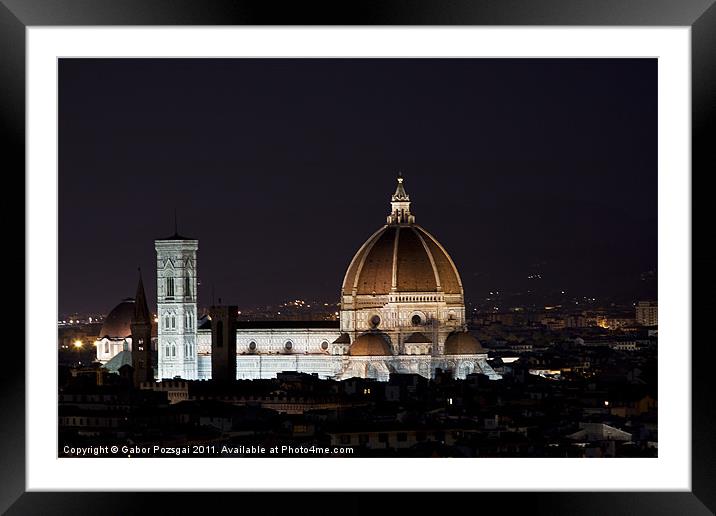Florence Duomo by night Framed Mounted Print by Gabor Pozsgai
