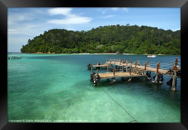 Beach on Borneo Framed Print by Gabor Pozsgai