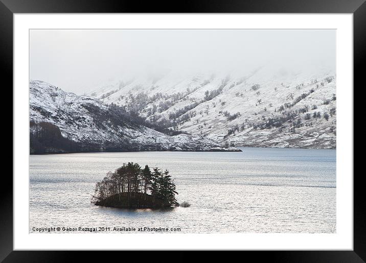 Glen Finglas Reservoir in winter Framed Mounted Print by Gabor Pozsgai