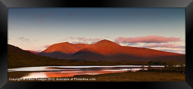 Sunrise at Lochan na h-Achlaise, Scotland Framed Print by Gabor Pozsgai