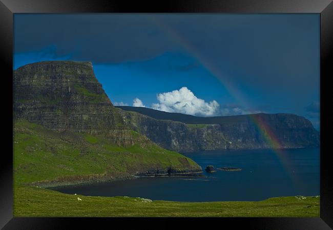 Rainbow on Isle of Sky Framed Print by Gabor Pozsgai