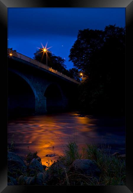 Bridge of Dee by night Framed Print by Gabor Pozsgai