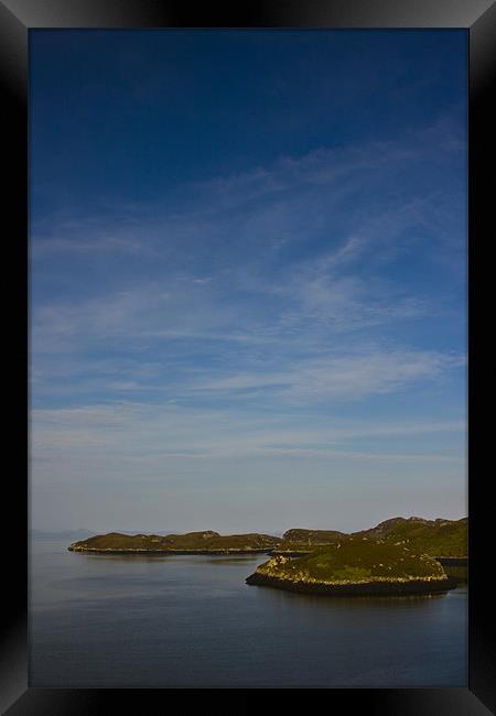 Coastal view from the old pier at Loch Skipport Framed Print by Gabor Pozsgai