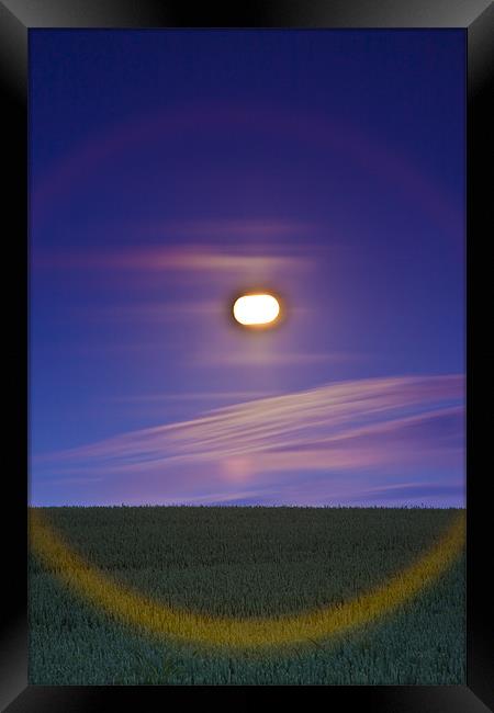 Full moon over the crop field Framed Print by Gabor Pozsgai