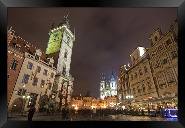 The  Old Town Square in Prague Framed Print by Gabor Pozsgai