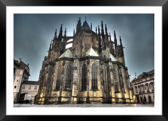 HDR Saint Vitus Cathedral Framed Mounted Print by Gabor Pozsgai