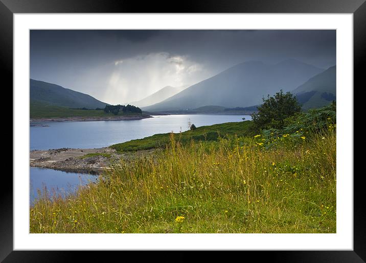 Scottish landscape with grey clouds Framed Mounted Print by Gabor Pozsgai