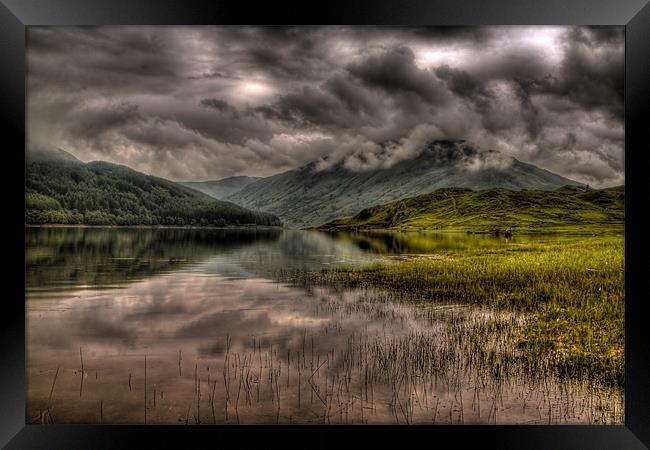 Low clouds over the Glen Finglas Reservoir Framed Print by Gabor Pozsgai
