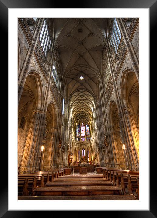 Interior of Saint Vitus Cathedral Framed Mounted Print by Gabor Pozsgai