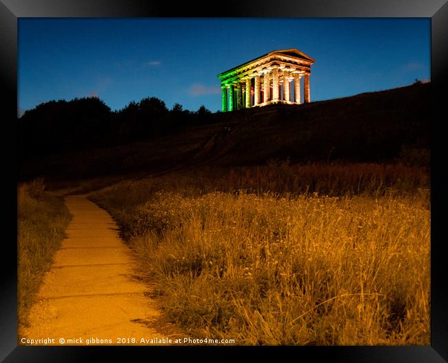 Penshaw Monument Sunderland  Framed Print by mick gibbons