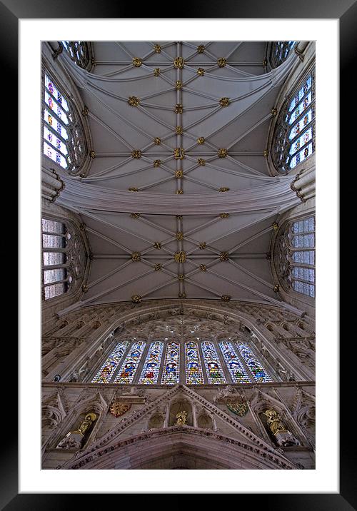 York Minster roof and great door window Framed Mounted Print by mick gibbons