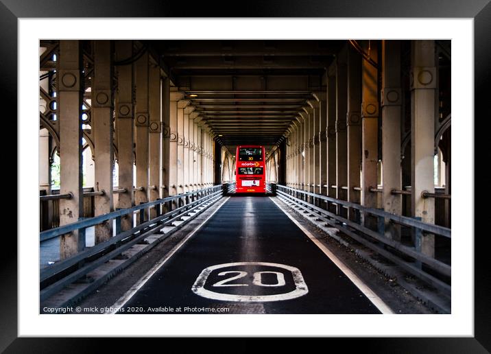 Red Bus Framed Mounted Print by mick gibbons
