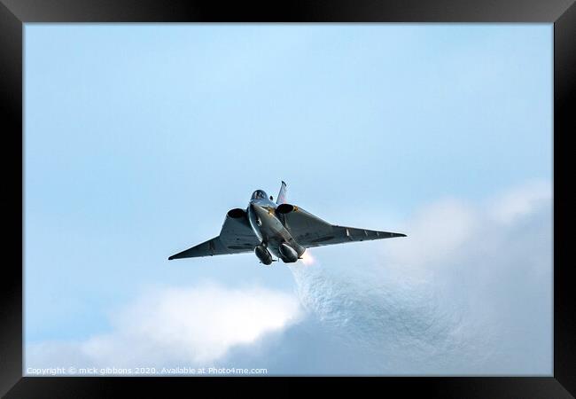 The Saab 35 Draken supersonic fighter jet Aircraft Framed Print by mick gibbons