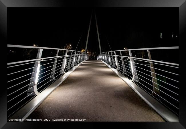 Light Bridge across the River Wear in Durham Framed Print by mick gibbons