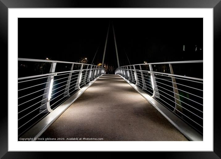 Light Bridge across the River Wear in Durham Framed Mounted Print by mick gibbons