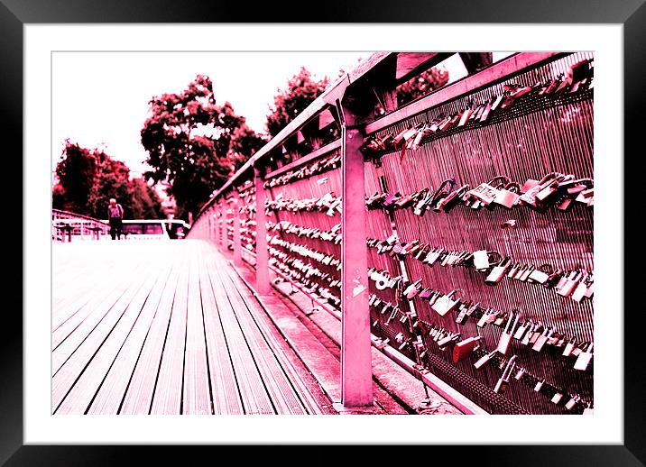 Padlocks in Paris Framed Mounted Print by Rebekah Drew