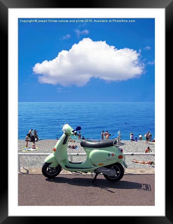 Cote D'Azur Scooter Framed Mounted Print by joseph finlow canvas and prints