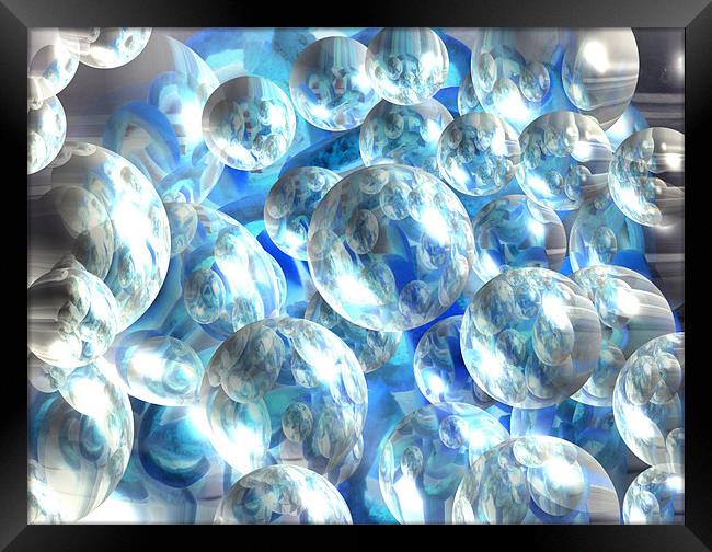 blue melon bubbles Framed Print by eamonn siu