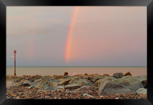 Rainbow out at Sea Framed Print by Sarah Couzens
