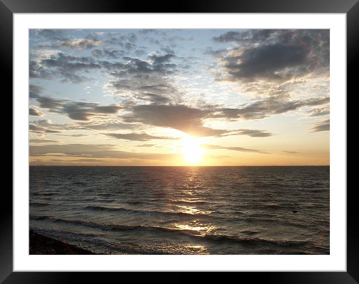 Spurn Point Sunset Framed Mounted Print by Sarah Couzens