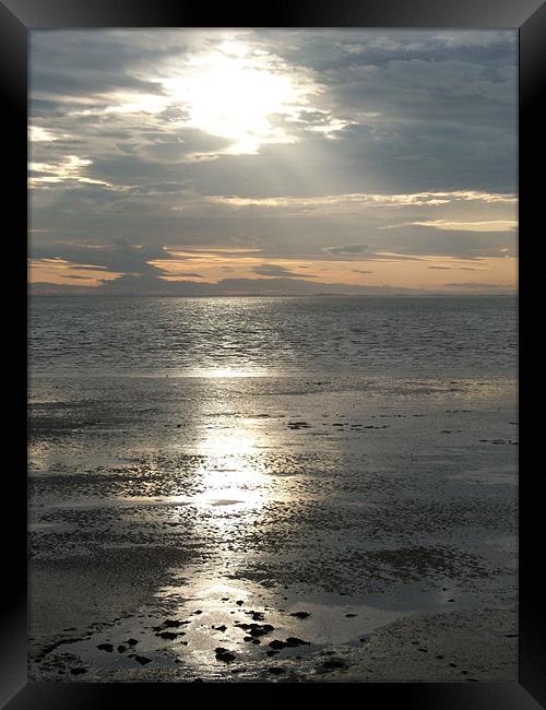 Sun Setting Over Spurn Point Framed Print by Sarah Couzens