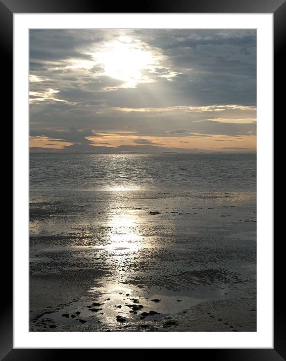 Sun Setting Over Spurn Point Framed Mounted Print by Sarah Couzens