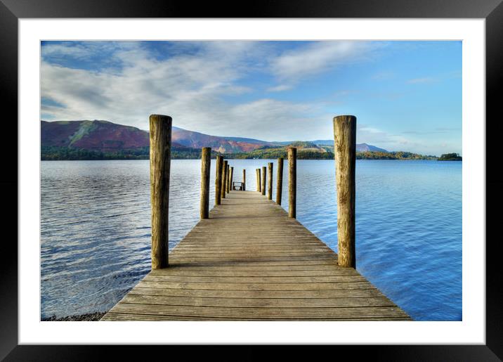 Derwent Water Pier Framed Mounted Print by Sarah Couzens