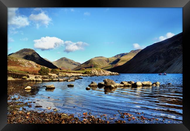 Canoeing on Wastwater  Framed Print by Sarah Couzens
