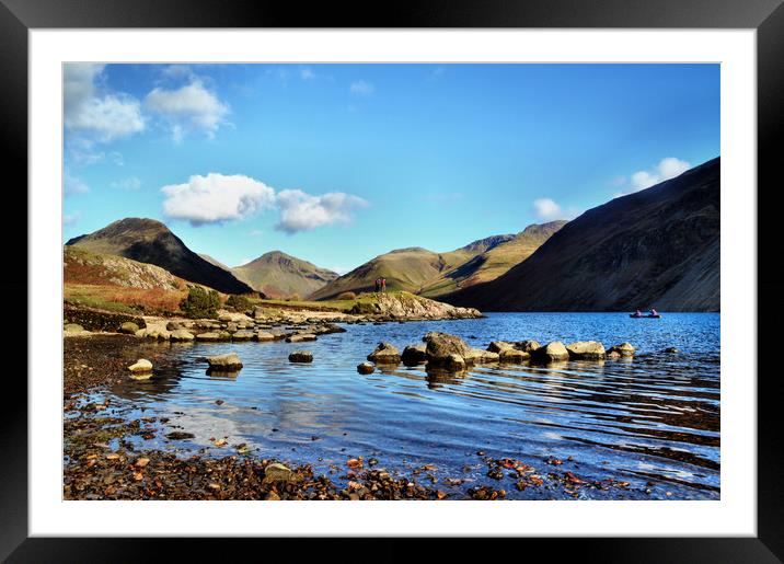 Canoeing on Wastwater  Framed Mounted Print by Sarah Couzens