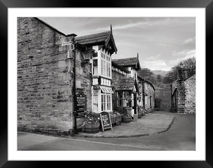 The Pub | B&W Framed Mounted Print by Sarah Couzens