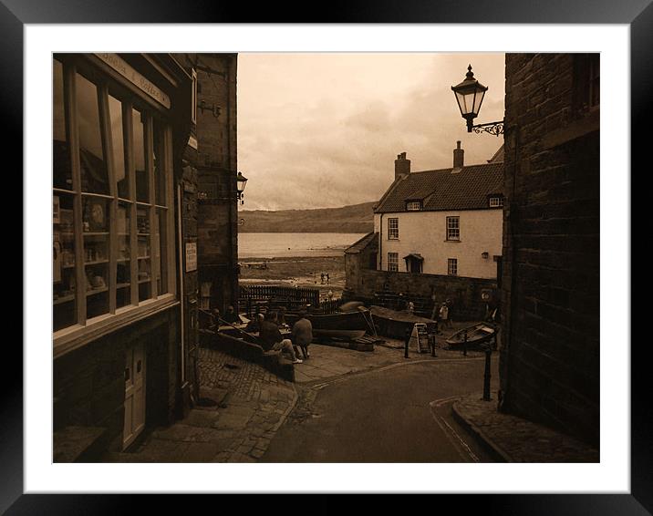 Robin Hood's Bay | Texture Framed Mounted Print by Sarah Couzens
