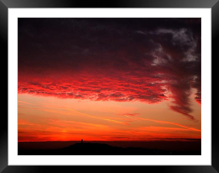 Sunset over Castle Hill Framed Mounted Print by Stephen Brown