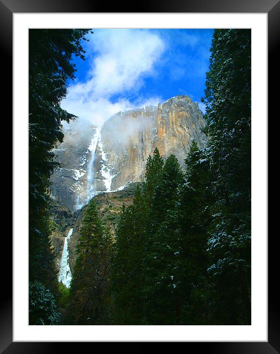 Yosemite Falls Framed Mounted Print by Stephen Brown