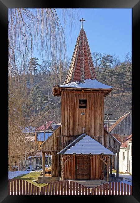 Old wooden church from Sadu, Sibiu county, Romania Framed Print by Adrian Bud