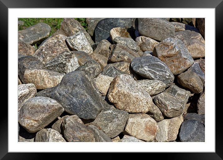 stone boulders background Framed Mounted Print by Adrian Bud
