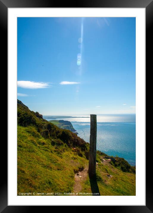 Coastal Walkway marker at The Nant  Framed Mounted Print by James Lavott
