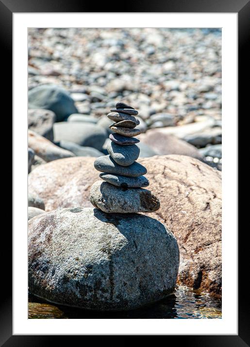 Small Pebble Tower Framed Mounted Print by James Lavott