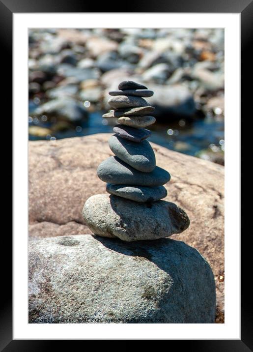 Pebble Tower & Stream Framed Mounted Print by James Lavott