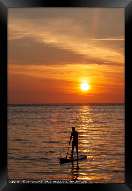 Sunset Boarder Framed Print by James Lavott