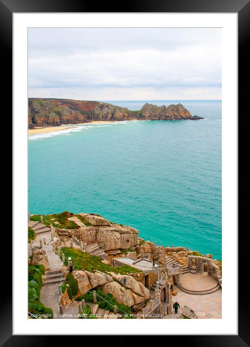 Porthcurno Beach From Minack Framed Mounted Print by James Lavott