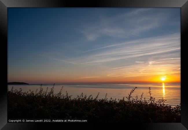 Gyrn Sunset At Aberafon North Wales Framed Print by James Lavott