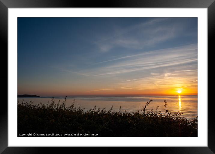 Gyrn Sunset At Aberafon North Wales Framed Mounted Print by James Lavott