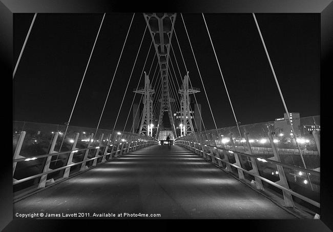 Bridge At Salford Quays Framed Print by James Lavott