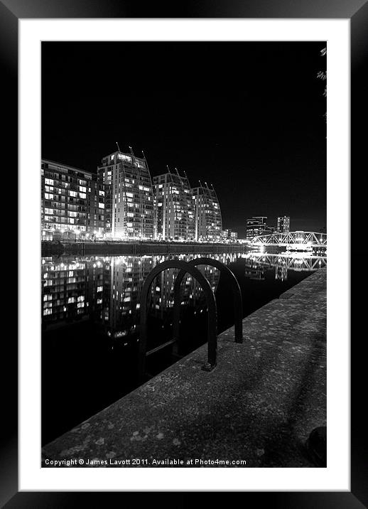The Lights Of Salford Quays Framed Mounted Print by James Lavott