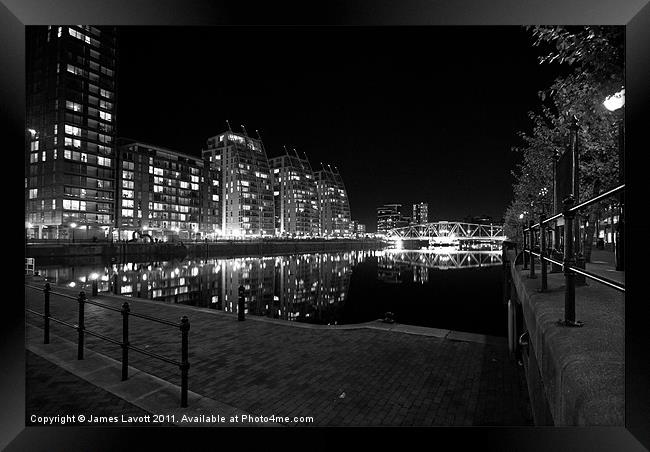 Across The Quay - Salford Framed Print by James Lavott
