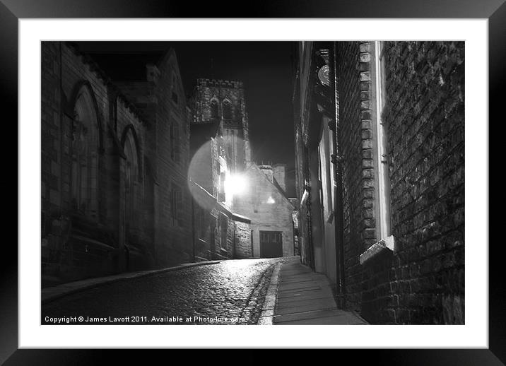 Street Of Durham Framed Mounted Print by James Lavott
