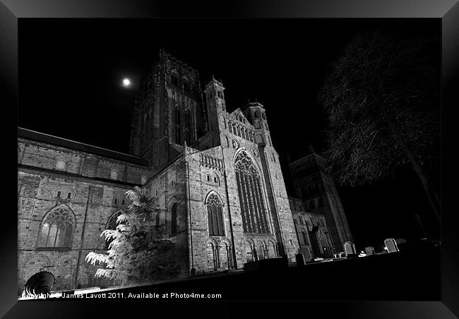 The moon over Durham Cathedral Framed Print by James Lavott