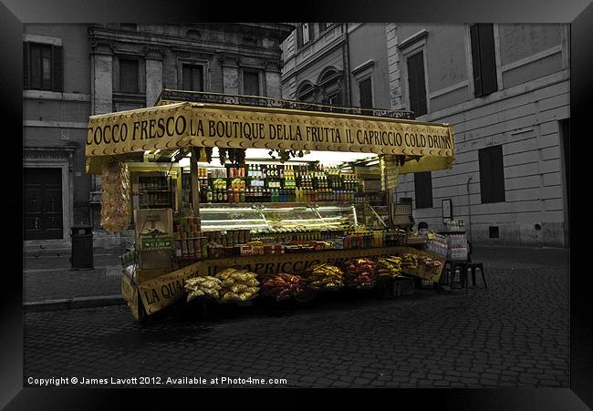 The Goody Stall Framed Print by James Lavott