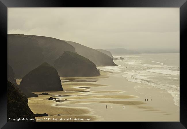 Bedruthan Sands Framed Print by James Lavott